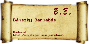 Bánszky Barnabás névjegykártya