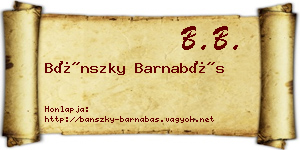 Bánszky Barnabás névjegykártya