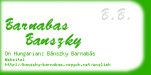 barnabas banszky business card