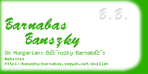 barnabas banszky business card